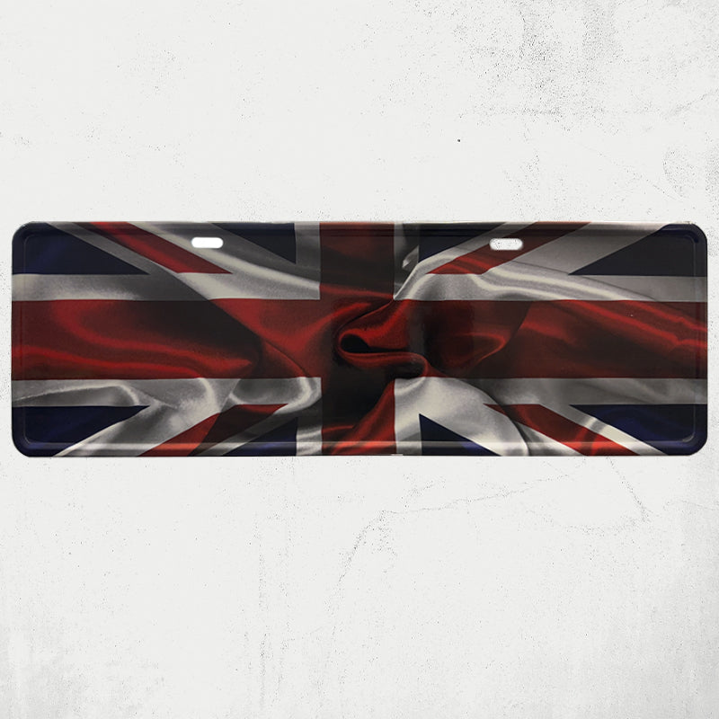 Carro inglês com bandeira da inglaterra