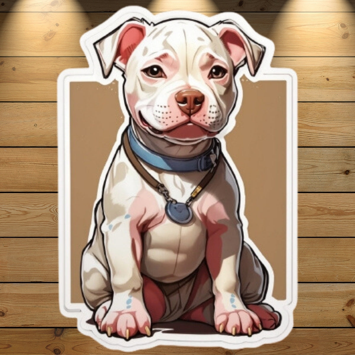 Imã Cachorro - Filhote de Pit Bull Branco