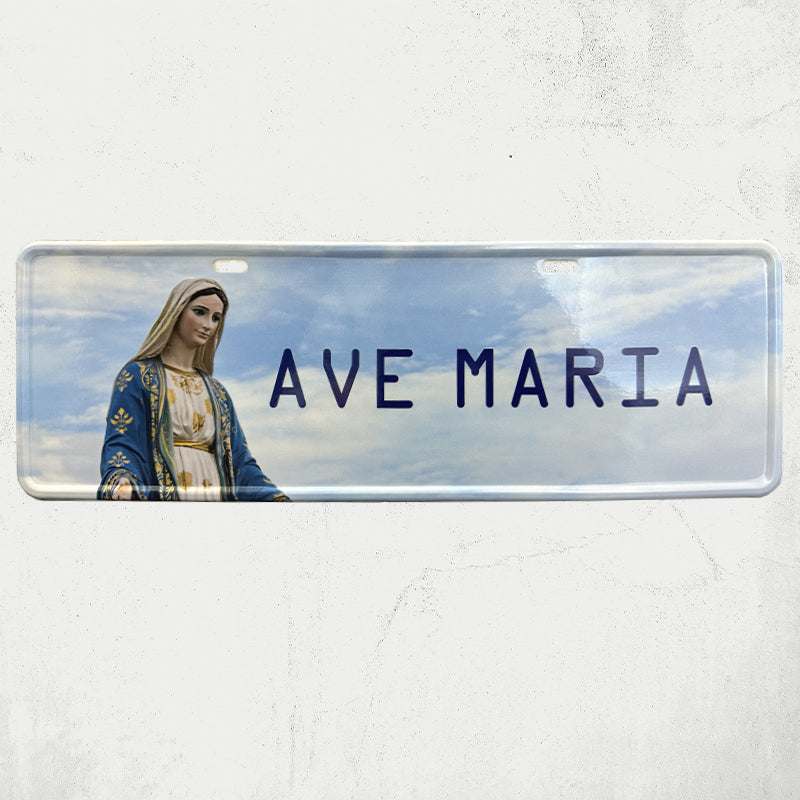 Placa modelo carro - Ave Maria