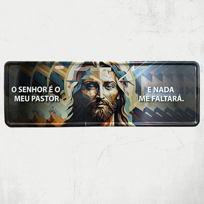 Placa modelo carro - Jesus Poligonal